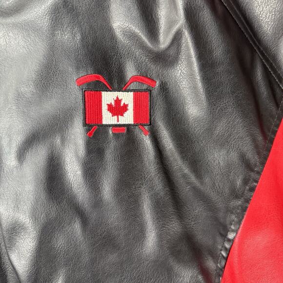 Vintage Steve And Barry’s Canada Hockey Leather Jacket Embroidered Size XXL - Picture 5 of 10